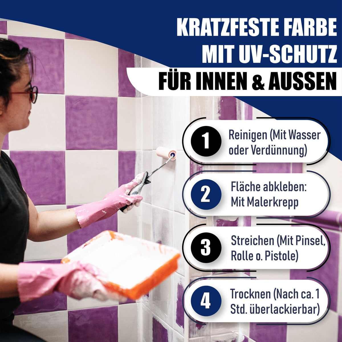 Hamburger Lack-Profi Lacke & Beschichtungen Hamburger Lack-Profi Fliesenlack Lackierset (X300) & Verdünnung (1 L) - 30% Sparangebot