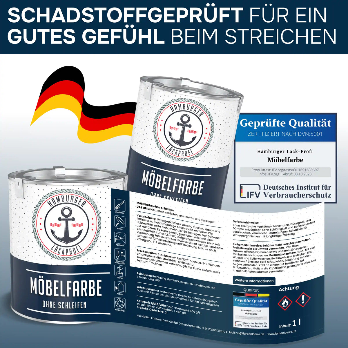 Hamburger Lack-Profi Möbelfarbe ohne Schleifen - Möbellack Hamburger Lack-Profi