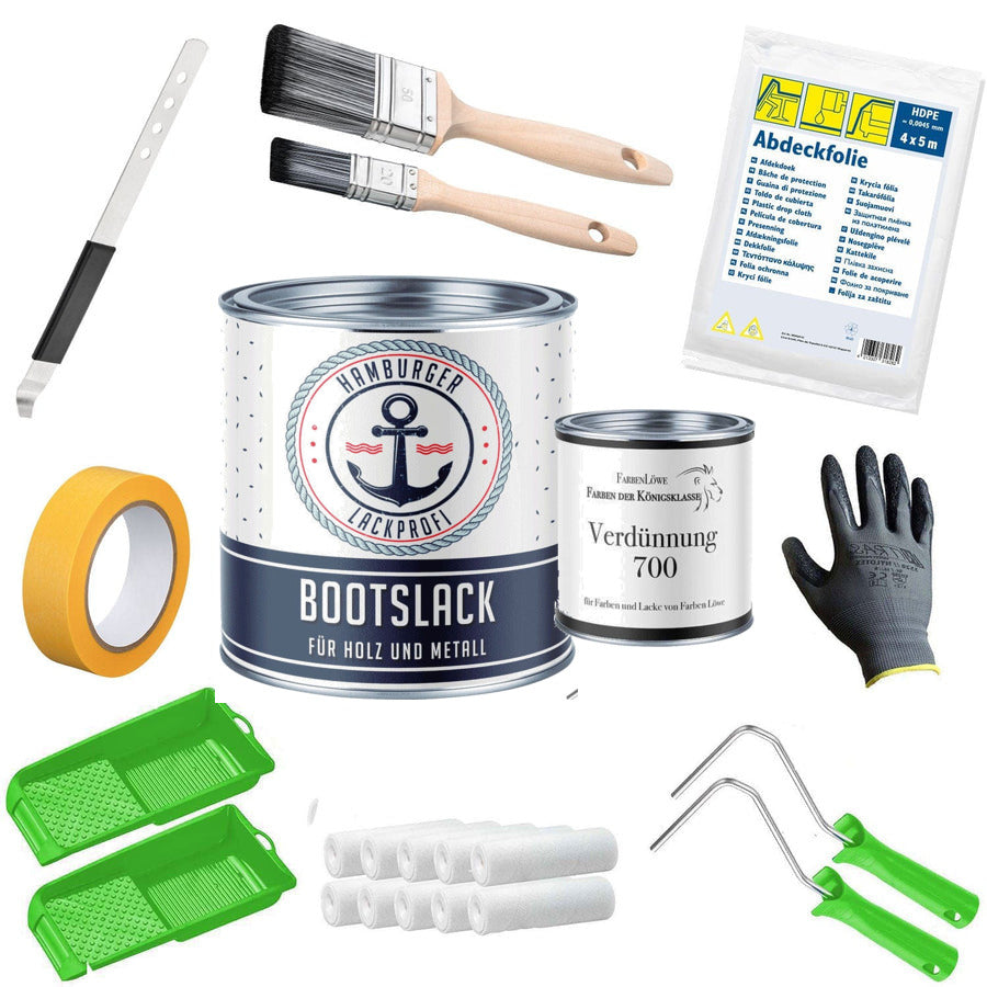 Bootslack Rundumsorglos-Set (X500) inkl. Zubehör XXL - Hamburger Lack-Profi